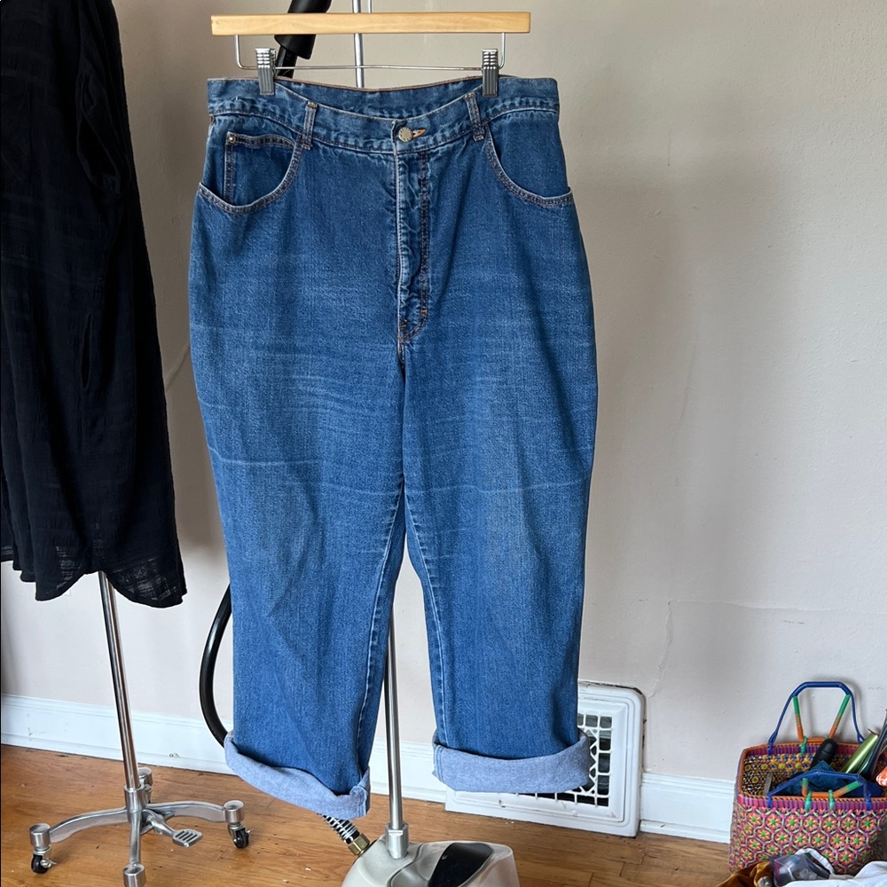 Rare Larger Size High Waisted Vintage Classic Blue Jeans